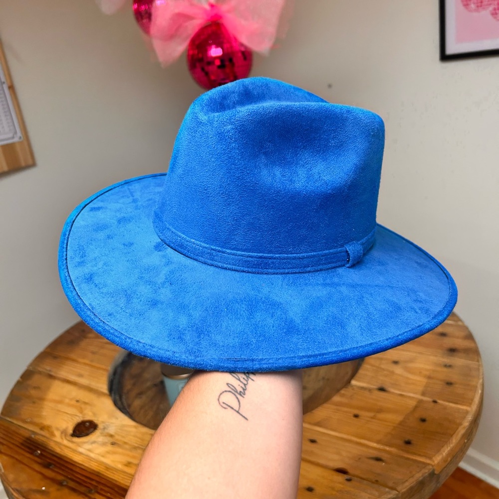 Blue felt hat